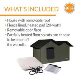K&H Pet Products Outdoor Heated Kitty House Extra-Wide Cat Shelter -Cheap K&H Pet Products || Nutro Store 100535 PT2. SY630 V1624629460