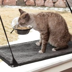 K&H Pet Products EZ Mount Up & Away Kitty Single Diner Stainless Steel Cat Bowl, 1.5-cup