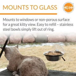 K&H Pet Products EZ Mount Up & Away Kitty Single Diner Stainless Steel Cat Bowl, 1.5-cup -Cheap K&H Pet Products || Nutro Store 121172 PT2. SY630 V1627349209