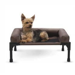K&H Pet Products Original Bolster Pet Cot Elevated Dog Bed, Chocolate