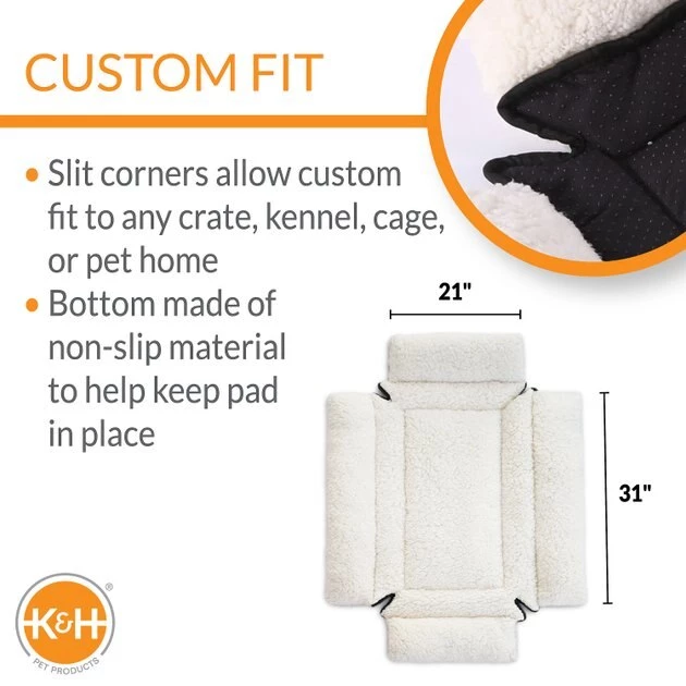 K&H Pet Products Deluxe Bolster Dog Crate Pad, Natural 4 K&H Pet Products Deluxe Bolster Dog Crate Pad, Natural - Image 2