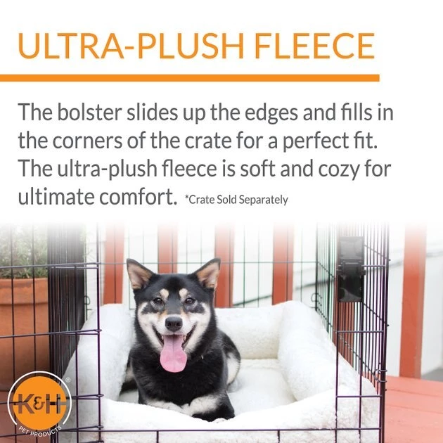 K&H Pet Products Deluxe Bolster Dog Crate Pad, Natural 5 K&H Pet Products Deluxe Bolster Dog Crate Pad, Natural - Image 3