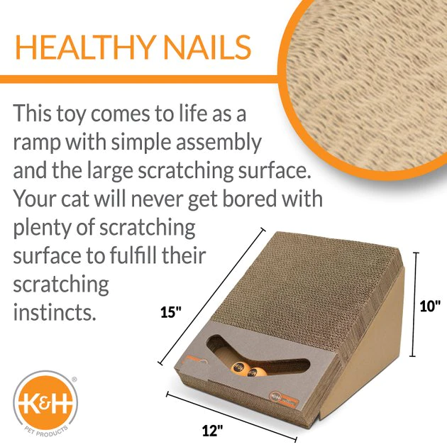 K&H Pet Products Scratch, Ramp & Track Cat Scratcher Toy with Catnip 4 K&H Pet Products Scratch, Ramp & Track Cat Scratcher Toy with Catnip - Image 2