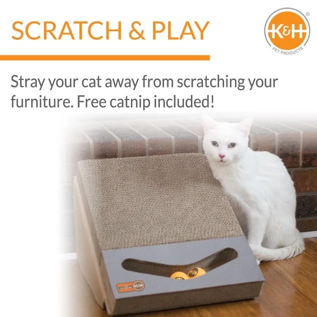 K&H Pet Products Scratch, Ramp & Track Cat Scratcher Toy with Catnip 6 K&H Pet Products Scratch, Ramp & Track Cat Scratcher Toy with Catnip - Image 4