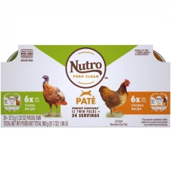 Nutro Perfect Portions Grain-Free Multi-Pack Real Turkey & Real Chicken Paté Recipe Cat Food Trays
