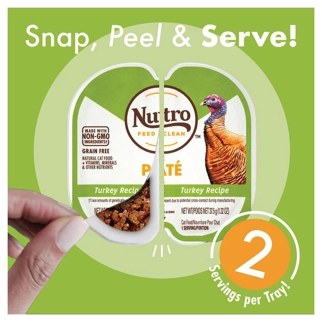 Nutro Perfect Portions Grain-Free Multi-Pack Real Turkey & Real Chicken Paté Recipe Cat Food Trays 6 Nutro Perfect Portions Grain-Free Multi-Pack Real Turkey & Real Chicken Paté Recipe Cat Food Trays - Image 4