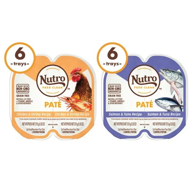 Nutro Perfect Portions Grain-Free Paté Multi-Pack Real Salmon & Tuna, Real Chicken & Shrimp Recipe Cat Food Trays 5 Nutro Perfect Portions Grain-Free Paté Multi-Pack Real Salmon & Tuna, Real Chicken & Shrimp Recipe Cat Food Trays - Image 3