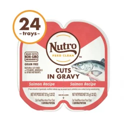 Nutro Perfect Portions Grain-Free Cuts in Gravy Salmon Recipe Cat Food Trays -Cheap K&H Pet Products || Nutro Store 128575 PT3. SY630 V1563820782