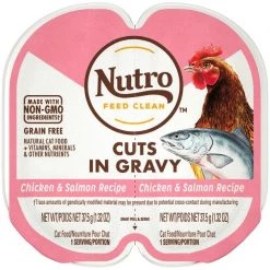 Nutro Perfect Portions Grain-Free Cuts in Gravy Chicken & Salmon Recipe Cat Food Trays