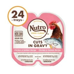 Nutro Perfect Portions Grain-Free Cuts in Gravy Chicken & Salmon Recipe Cat Food Trays -Cheap K&H Pet Products || Nutro Store 128583 PT3. SY630 V1563821172