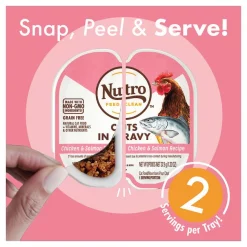 Nutro Perfect Portions Grain-Free Cuts in Gravy Chicken & Salmon Recipe Cat Food Trays -Cheap K&H Pet Products || Nutro Store 128583 PT4. SY630 V1563828132