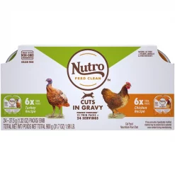 Nutro Perfect Portions Grain-Free Multi-Pack Real Turkey & Real Chicken Cuts in Gravy Recipe Cat Food Trays