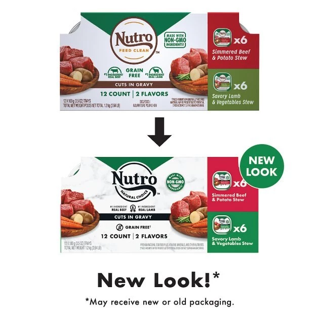 Nutro Grain-Free Simmered Beef Stew & Savory Lamb Stew Cuts in Gravy Variety Pack Adult Dog Food Trays 4 Nutro Grain-Free Simmered Beef Stew & Savory Lamb Stew Cuts in Gravy Variety Pack Adult Dog Food Trays - Image 2