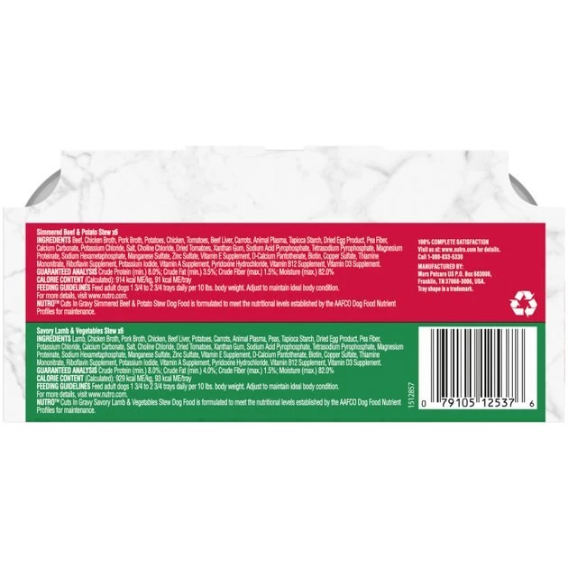 Nutro Grain-Free Simmered Beef Stew & Savory Lamb Stew Cuts in Gravy Variety Pack Adult Dog Food Trays 5 Nutro Grain-Free Simmered Beef Stew & Savory Lamb Stew Cuts in Gravy Variety Pack Adult Dog Food Trays - Image 3