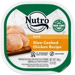Nutro Grain-Free Slow Cooked Chicken Recipe Adult Pate Dog Food Trays