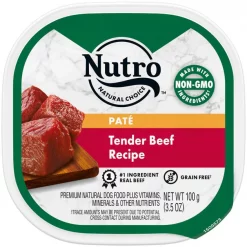 Nutro Grain-Free Tender Beef Recipe Adult Pate Dog Food Trays