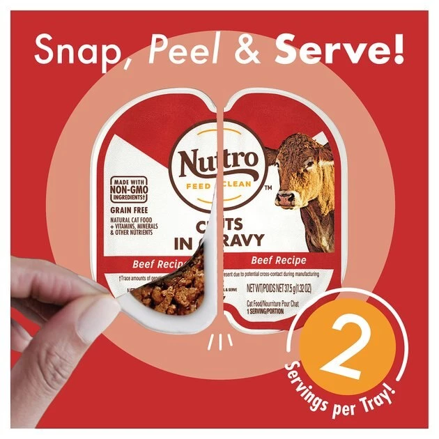 Nutro Perfect Portions Grain-Free Cuts in Gravy Variety Pack Chicken & Beef Recipe Adult Cat Food Trays 6 Nutro Perfect Portions Grain-Free Cuts in Gravy Variety Pack Chicken & Beef Recipe Adult Cat Food Trays - Image 4