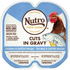 Nutro Perfect Portions Grain-Free Cuts in Gravy Chicken & Catfish Recipe Adult Cat Food Trays