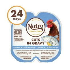 Nutro Perfect Portions Grain-Free Cuts in Gravy Chicken & Catfish Recipe Adult Cat Food Trays -Cheap K&H Pet Products || Nutro Store 148872 PT3. SY630 V1563821292