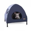 K&H Pet Products Original Indoor/Outdoor Covered Elevated Dog Bed, Navy Blue