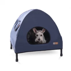 K&H Pet Products Original Indoor/Outdoor Covered Elevated Dog Bed, Navy Blue