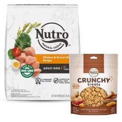 Nutro Natural Choice Adult Chicken & Brown Rice Recipe Dry Food + Crunchy with Real Peanut Butter Dog Treats