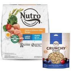 Nutro Natural Choice Large Breed Puppy Chicken & Brown Rice Recipe Dry Food + Crunchy with Real Mixed Berries Dog Treats