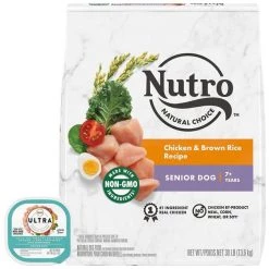 Nutro Ultra Trio Protein Chicken, Lamb & Whitefish Pate with Superfoods Wet Food Trays + Natural Choice Chicken & Brown Rice Recipe Dry Dog Food