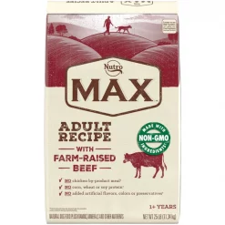 Nutro Max Adult Farm-Raised Beef Recipe Natural Dry Dog Food, 25-lb bag