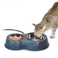 K&H Pet Products Thermo-Kitty Cafe Stainless Steel Cat Bowls