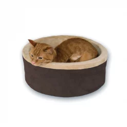 K&H Pet Products Thermo-Kitty Cat Bed, Mocha