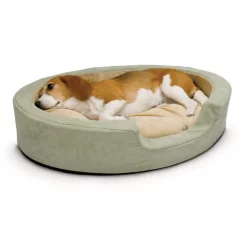 K&H Pet Products Thermo-Snuggly Sleeper Bolster Cat & Dog Bed, Sage