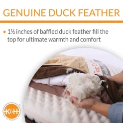 K&H Pet Products Feather-Top Orthopedic Pillow Dog Bed, Chocolate -Cheap K&H Pet Products || Nutro Store 78515 PT3. SY630 V1637624232