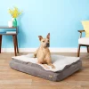 K&H Pet Products Feather-Top Orthopedic Pillow Dog Bed, Charcoal