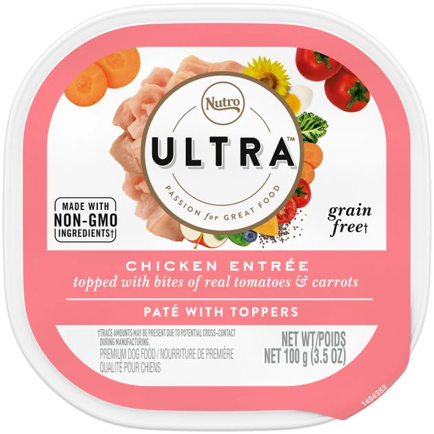 Nutro Ultra Grain-Free Chicken Entree Pate with Tomatoes & Carrots Adult Wet Dog Food Trays 3 Nutro Ultra Grain-Free Chicken Entree Pate with Tomatoes & Carrots Adult Wet Dog Food Trays