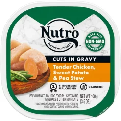Nutro Grain-Free Tender Chicken, Sweet Potato & Pea Stew Cuts in Gravy Adult Dog Food Trays