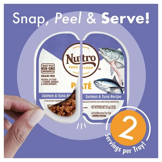Nutro Perfect Portions Grain-Free Salmon & Tuna Paté Recipe Cat Food Trays 6 Nutro Perfect Portions Grain-Free Salmon & Tuna Paté Recipe Cat Food Trays - Image 4
