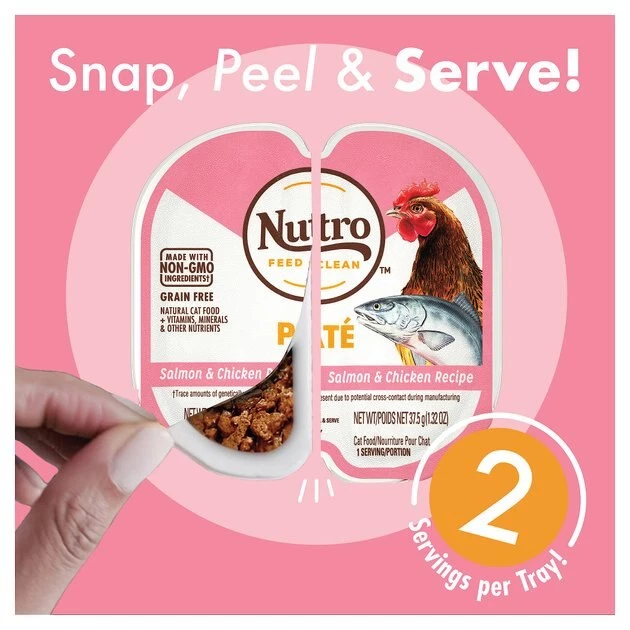 Nutro Perfect Portions Grain-Free Salmon & Chicken Paté Recipe Cat Food Trays 6 Nutro Perfect Portions Grain-Free Salmon & Chicken Paté Recipe Cat Food Trays - Image 4