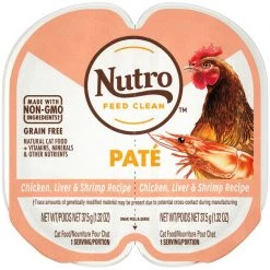 Nutro Perfect Portions Grain-Free Chicken Liver & Shrimp Paté Recipe Cat Food Trays