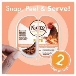 Nutro Perfect Portions Grain-Free Chicken Liver & Shrimp Paté Recipe Cat Food Trays -Cheap K&H Pet Products || Nutro Store 90621 PT4. SY630 V1563827841